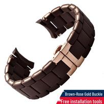 Pakeičiama plieninė, guma dengta laikrodžio apyrankė, skirta Armani AR5889/5890/5905/5920 - Vyriška ir moteriška, 20mm/23mm pločio 20mm
