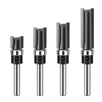 4Pcs Milling Cutter 1/4inch Handle Milling Cutter Copy Trimming Cutter Shank Top Bearing Flush Trim Pattern Accessories