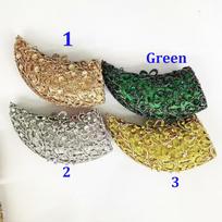 Horn Diamond Lady Evening Clutches Green/Silver/Gold Wedding Crystal Bag Luxury Women Rhinestone Party Purse Dinner Minaudiere 17cmX9cmX6cm