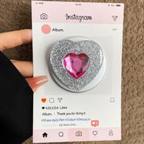 For Magsafe Magnetic Phone Holder Luxury Glitter Rhinestone Heart Simple Design Expandable Foldable Strong Magnetic Airbag Stand