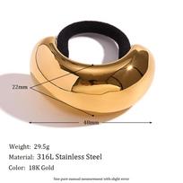 MamacitaSlay Geometric Titanium 22mm Wide Half Arc Horsetail Hair rope Waterproof Daily Hair accessories 18K Gold Plated Jewelry