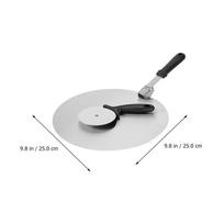 1Set Stainless Steel Pizza Peel Paddle Shovel Cutter Wheel Set Easy to Remove Baked Items from Oven Great for Various