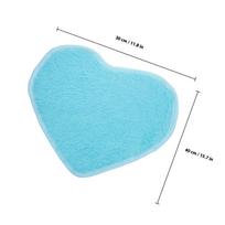 Heart Shape Floor Mat Soft Natural Polyester Rug 30x40cm Cozy Non-Slip Area Carpet Bedroom Decoration Love Heart Carpet mėlyna
