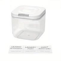 Laundry Pods Container with Press-and-Pop Lid, Detergent Powder Jar Laundry Storage Holder for Laundry Room Bathroom Organizer