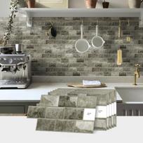 Self-Adhesive Tile Wall Decals, Ideal for Living Rooms, Kitchens, Bathrooms, Balconies, and Sinks, Accent Wall Decals, 12x6 in (as the picture,24pcs)
