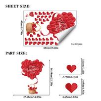 Romantic LOVE Heart Balloon Stickers Valentine's Day Sweetheart Window Glass Decals Shop Glass Decor Stickers