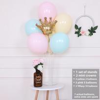Macaron Color Balloon Crown Birthday Party Decoration Table Decor Children Adults Baby Celebration Festive Supplies