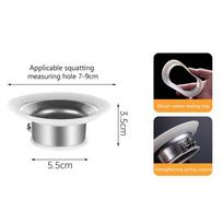 Prevent Backflow Toilet Odor Stopper Squatting Pan Accessories Bathroom Fitting Toilet Deodorant Stopper Stainless steel