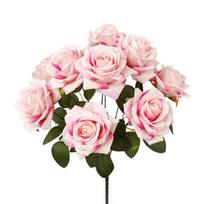 9 Head Artificial Rose Flower Real Touch Green Leaves Faux Rose Flower Branch Luxury Handmade Fake Flower Home Living Room Decor