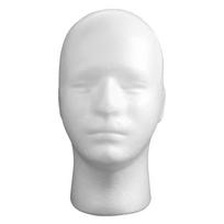 Shopping Mall Closet Holder White Foam Head Model Stable Base Wig Male Mannequin Head Glasses Hat Cap Display Stand Rack