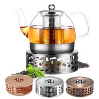 Teapot Warmer Stainless Steel Hollow Design Coffee Pots Candle Base Stand for Household Glass Teapot Tea Stove Milk Warmer
