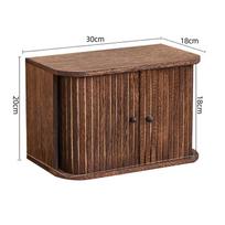 Rustic  Wood Sliding Door Storage Cabinet Tea Set Display elf Dustproof Multi-functional Stand Tea Table Accories