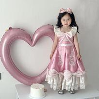Large Heart aped Balloon Photo Prop Girl's Birthday Par Decoration Hollow out  Knot Frame Digital Age Celebration