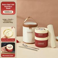 Modern mat 36 Stainl Steel Insulated Lunch Box Microwave Heating Bento Box Set for Office Workers Lunch Gift Set