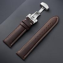Stitching Genuine Calfskin Leather Watchband 14/16/18/20/22/24mm for Omega Casual Watch Band for Seiko Butterfly Buckle Strap 16mm