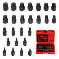 Bolt Extractor Set Easy Out Metal Heavy Duty Hand Tools 25-Piece Stripped Lug Nut Remover For Damaged Stripped Broken Screws