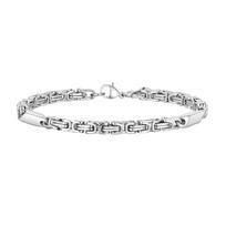 Vnox 4mm Boys Byzantine Bracelets,Creative Splicing Link Chain Wristband for Men, Cool Stainless Steel Jewelry Gift 21cm