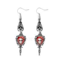 Witches Occult Dark Goth Drop Earring Jewelry Blood Rose Heart Oil Bat Gothic Earrings Ladies Retro Earrings for Women Gifts