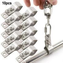 SS304 Stainless Steel Pipe Clamps for Sunshade Installation Adjustable Design for 16mm to 26mm Poles Pack of 10 China Mainland