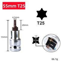 Single For Torx Screwdriver Bit For T20 To T70 Range Designed For Use With 1/2 Inch Drive Socket Wrenches And For Torx Sockets
