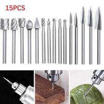 15pcs Wood Carving Drill Bit Set 1/8 Shank HSS Engraving Rotary Tool For Power Tools Accessory In Stock Wholesale China Mainland