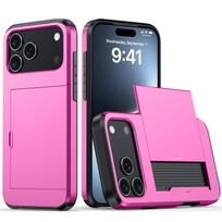 Armor Slide Card Case for iPhone 16e 17 16 Pro Max 16 Plus Card Slot Holder Wallet Slide Cover Shockproof Protection Phone Cover for iPhone 16 Plus