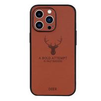 DEER Case For iPhone 14 13 12 11 Pro Max Plus Mini X XR XS Luxury Leather Texture Square Frame Silicone Bumper Shockproof Cover for iPhone X XS ruda