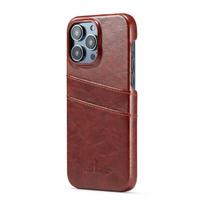 Card Case for iPhone 15 14 13 12 11 Pro Max 2 Card Holder Pockets Luxe M2 Wallet, PU Style Synthetic Leather for iPhone 11 tamsiai ruda spalva