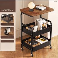 Heavy Duty Carbon Steel Rolling Cart Organizer, 3 Tier Mobile Storage Trolley For Kitchen, Living Room, Bathroom, And Bedroom