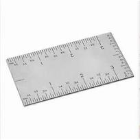 Square Edge Ruler,3'' Pocket Rule,Durable Stainless Slide Precision Rule