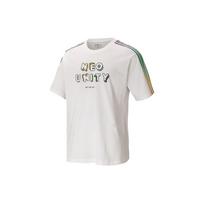 adidas neo U Pd Tee2 Gradient Stripe Alphabet Printing Knit Sports Short Sleeve White Men's H65032 L