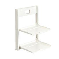 Kitchen Storage Rack Wall Mounted with Suction Cup Organizer Foldable Serving Platter Countertop Shelf for Bowls Plates S