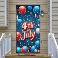4th of July Independence Day Balloon Print for Party Decor Indoor Outdoor Wall Hanging One Size