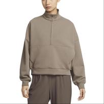 (WMNS) Nike 24.7 ImpossiblySoft Dri-FIT 1/2-Zip T-shirt Oversized Fit 'Mink Brown' Women's HQ8189-233 L