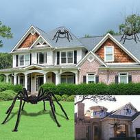 Life-like Huge Black Spider With Red Eyes Ideal For Halloween Haunted House Prop