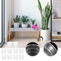 10Pcs Plastic Control Root Flowerpots Multipurpose Small Bonsai Orchid Nursery Pots for Home Garden Balcony Decoration 11X11X10CM