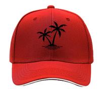 Coconut Tree Print  Lightweight Breathable   Casual Style with Adjustable Snapback Ideal for Su Sandwich Baseball Cap One Size
