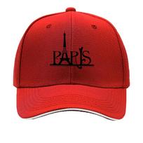 Paris Eiffel Tower Print Adjustable Snapback Hat Casual Outdoor Cap Sandwich Baseball Cap One Size