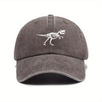 pc Retro Washed Dinosaur Skeleton Printed Baseball Caps for UnisexFashionable and Casual Adjustable Dad Hat for Outdoor Sports Adjustable