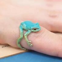 Mini Green Tree Frog Ring Frog Open Rings For Women Men Adjustable Ring Cute  Animal Shape Party Jewelry Gifts Accessories