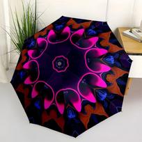Vibrant Mandala Art Print: Abstract Circular Design for Walls,Decor,or GiftsUmbrella with Cute Design,Portable 3-Fold Compact Umbrella for M