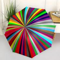 Vibrant Color Wheel Art Print PosterUmbrella with Cute Design,Portable 3-Fold Compact Umbrella for Men&Women,Valentine's Day Mother's Day Ha