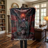 Re Zero Print Flannel Blanket Comfortable Warm, For Picnics, Travel -HE49 75x90cm