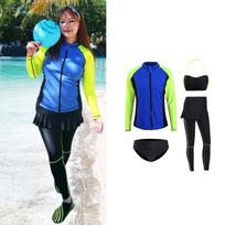 Women's Plus Size Two-Piece Quick Dry Snorkel & Diving Suit with Long Sleeves & Pants 2XL