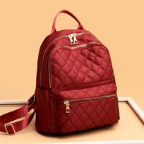 Yogodlns Fashion Oksfordo kuprinė moterims Lozenge audinio kuprinė paaugliui didelės talpos studento mokyklinio krepšio kelioninė moteriška pakuotė 30*13*35cm raudona