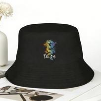 Tai Chi  Spiritual Wellness Meditation Qi Gong Bucket Hat  Streetwear FisherUnisex Caps For Couple Trendy Graphic Cap One Size