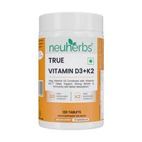 Neuherbs Vitamin D3 K2 Supplements For Bone Strength Support and Daily Immunity Booster For Men and Women 120 Tablets