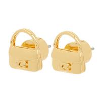 COACH Bag design brass earrings women's gold auksas