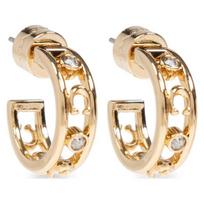COACH Logo Decoration Brass Earrings Women's Gold auksas