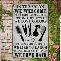 Planetjuice Retro Barber Tin Sign Vintage Wall Decor x Inch Metal Art with Scissors Design (as the picture,20x30)